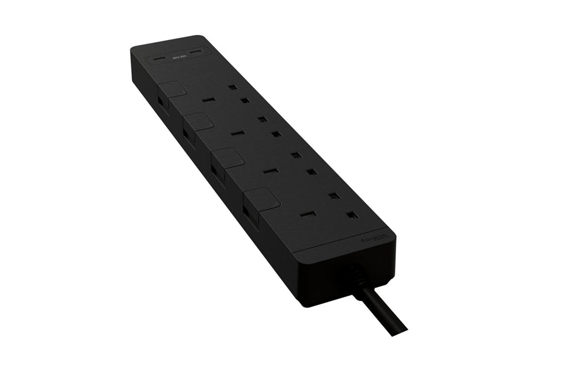 TSH34QCUSB_3_DG 13A 四位獨立開關安全插座連兩位USB充電插座 30W PD3.0 Type C+C (連3米線), 石墨灰