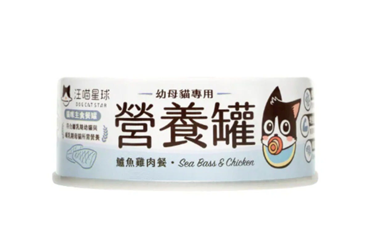 幼母貓營養無膠主食罐 - 鱸魚雞肉餐 (80g * 24罐)