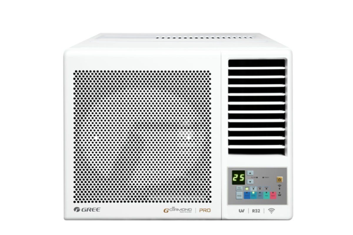 (Extra 2-year warranty) GWH12PZ 1.5HP R32 Inverter Heat Pump G-Panel Black Diamond Window Type Air Conditioner with Remote Control (Include Standard Installation)