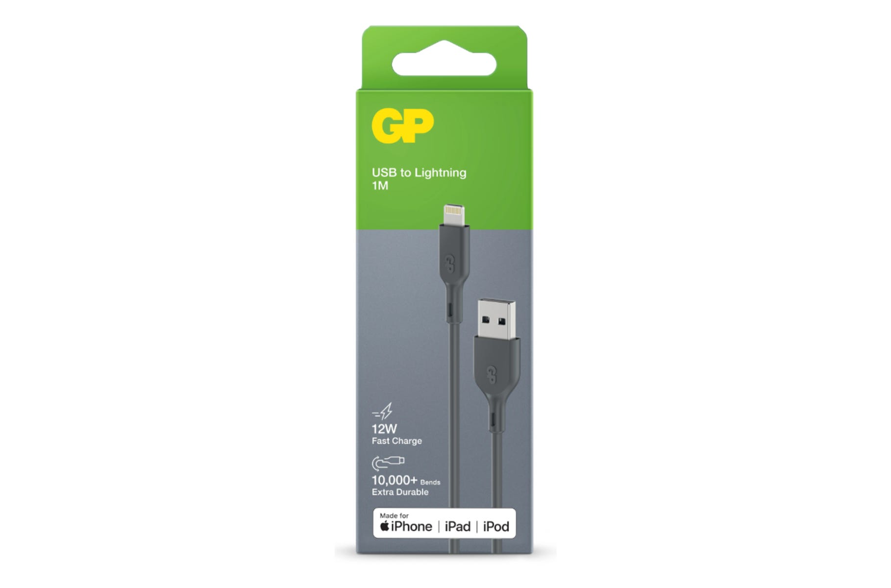 GP 1米USB-A至Lightning數據傳輸充電線CL1N
