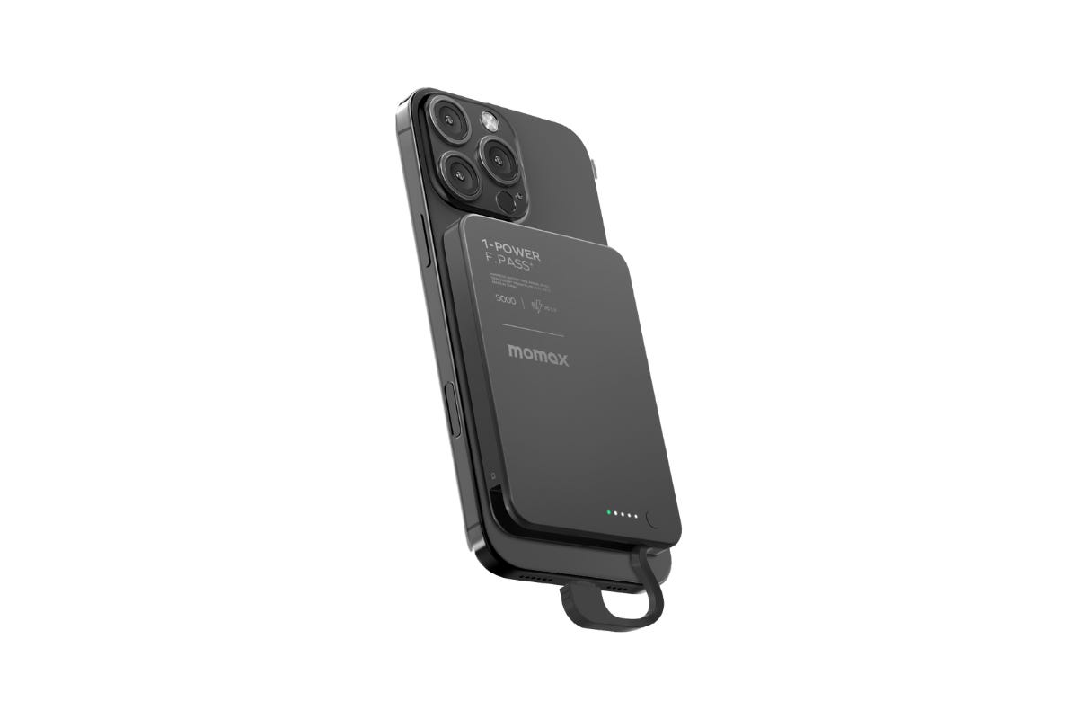 IP157D 1-Power F.Pass⁺ Magnetic Wireless Power Bank With Built-In Cable 5000mAh (Black) (e-Coupon)