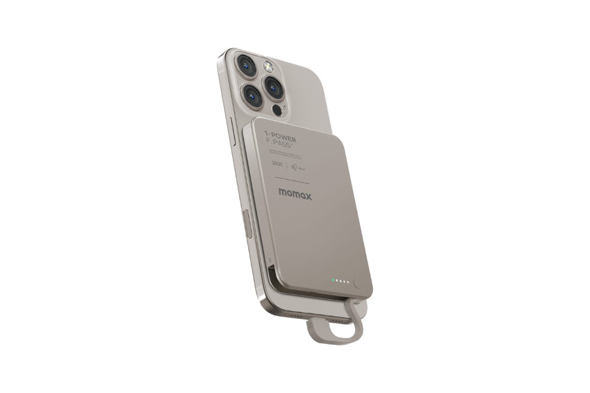 IP157L 1-Power F.Pass⁺ Magnetic Wireless Power Bank With Built-In Cable 5000mAh (Titanium) (e-Coupon)