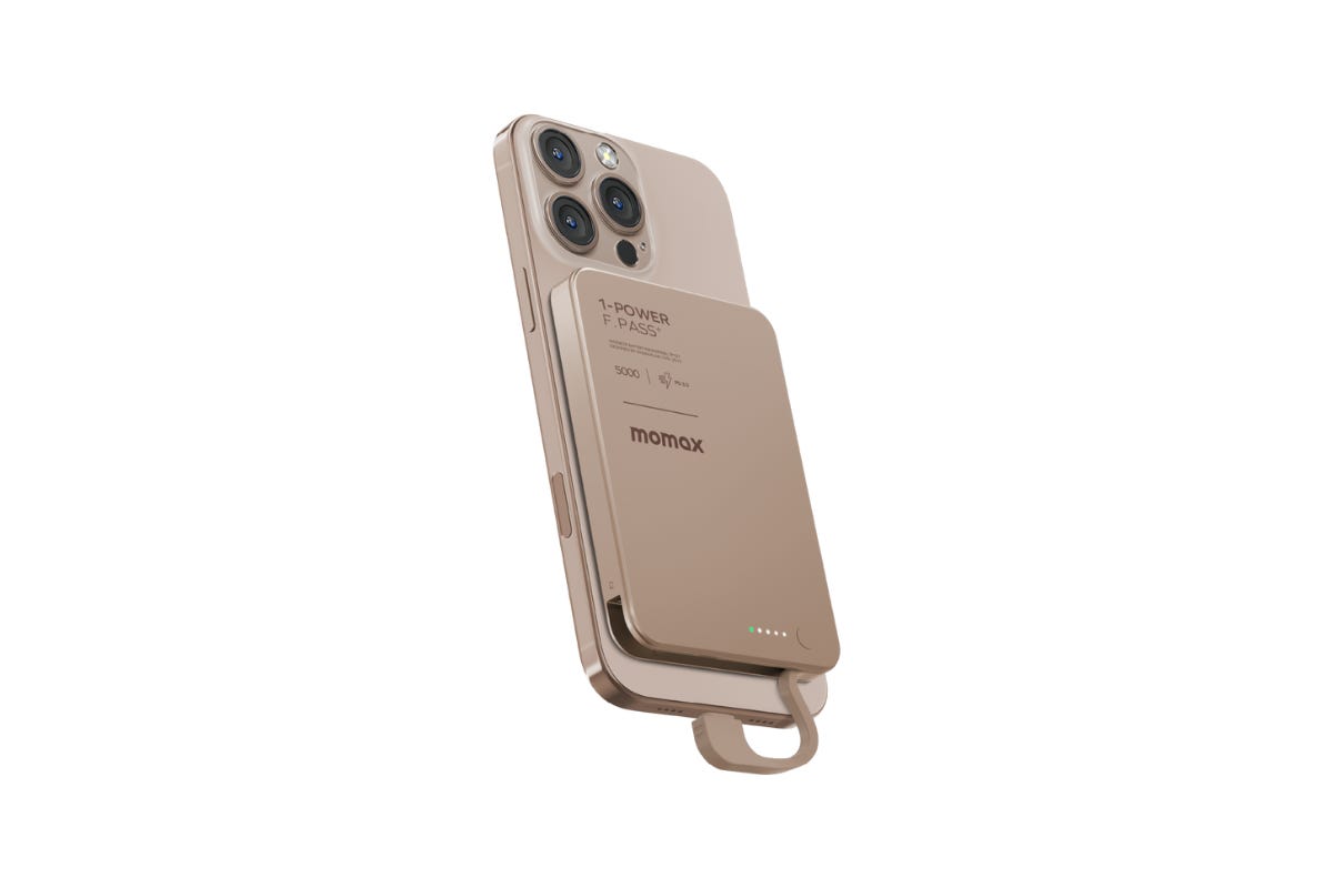 IP157L2 1-Power F.Pass⁺ Magnetic Wireless Power Bank With Built-In Cable 5000mAh (Sandstone) (e-Coupon)