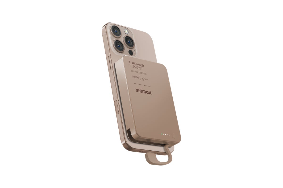 IP158L2 1-Power F.Pass⁺ Magnetic Wireless Power Bank With Built-In Cable 10000mAh (Sandstone) (e-Coupon)