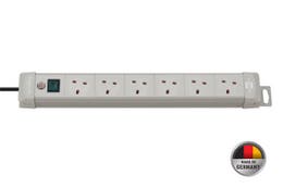 QL-1955563100_3 Premium-Line extension socket - 6way / 3m cable (Earthed sockets in a 80 degree arrangement) Light Grey