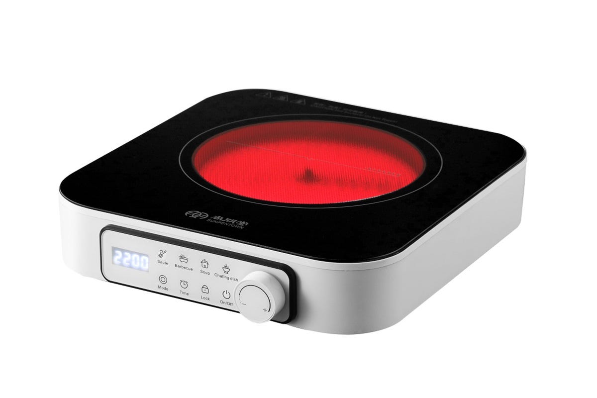 (Discon) RC320W Single-Hob Infrared Electric Ceramic Cooker (White)