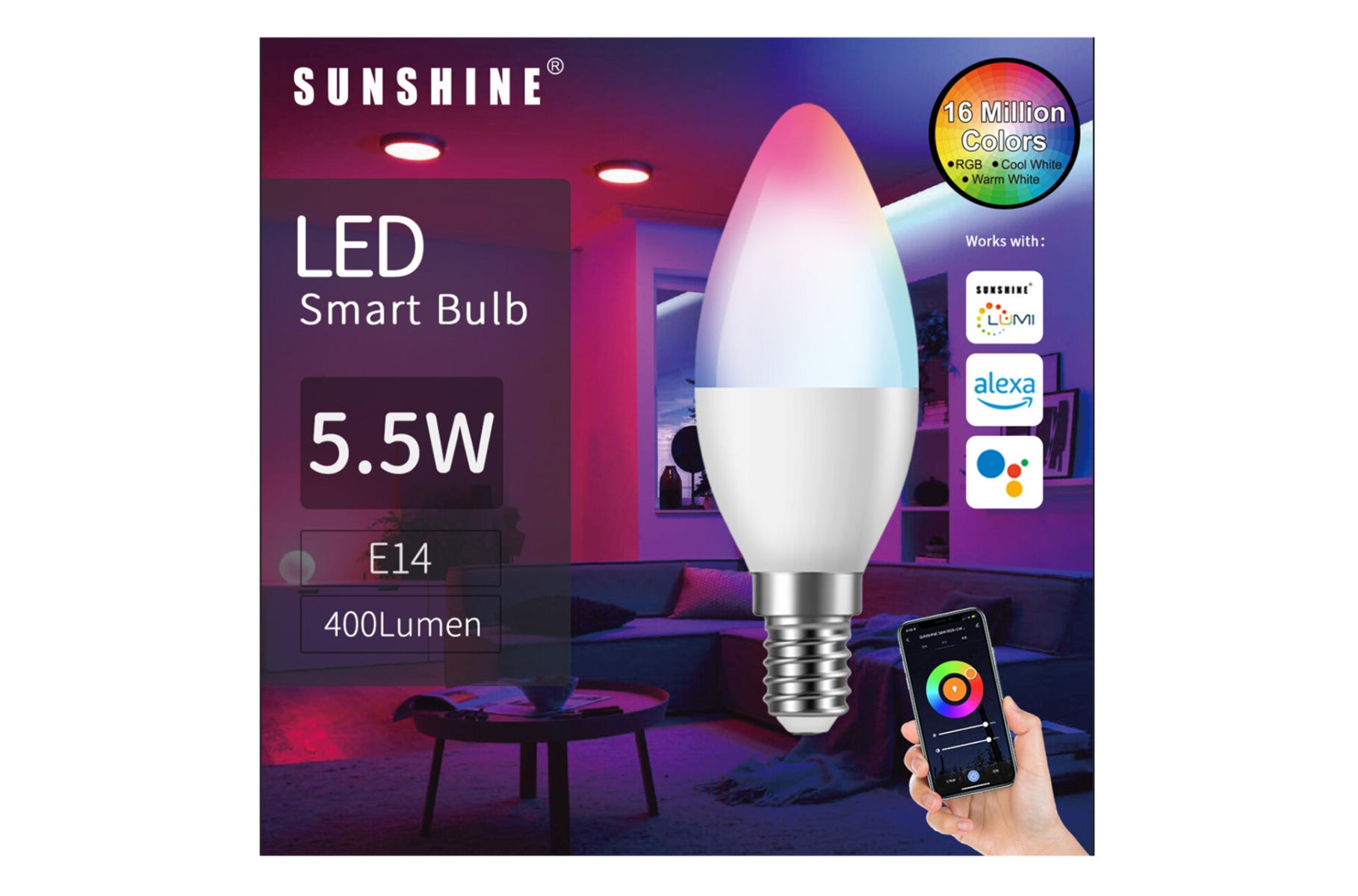 SCANA-5.5W Smart LED Wifi Bulb 5.5W E14 (e-Coupon)